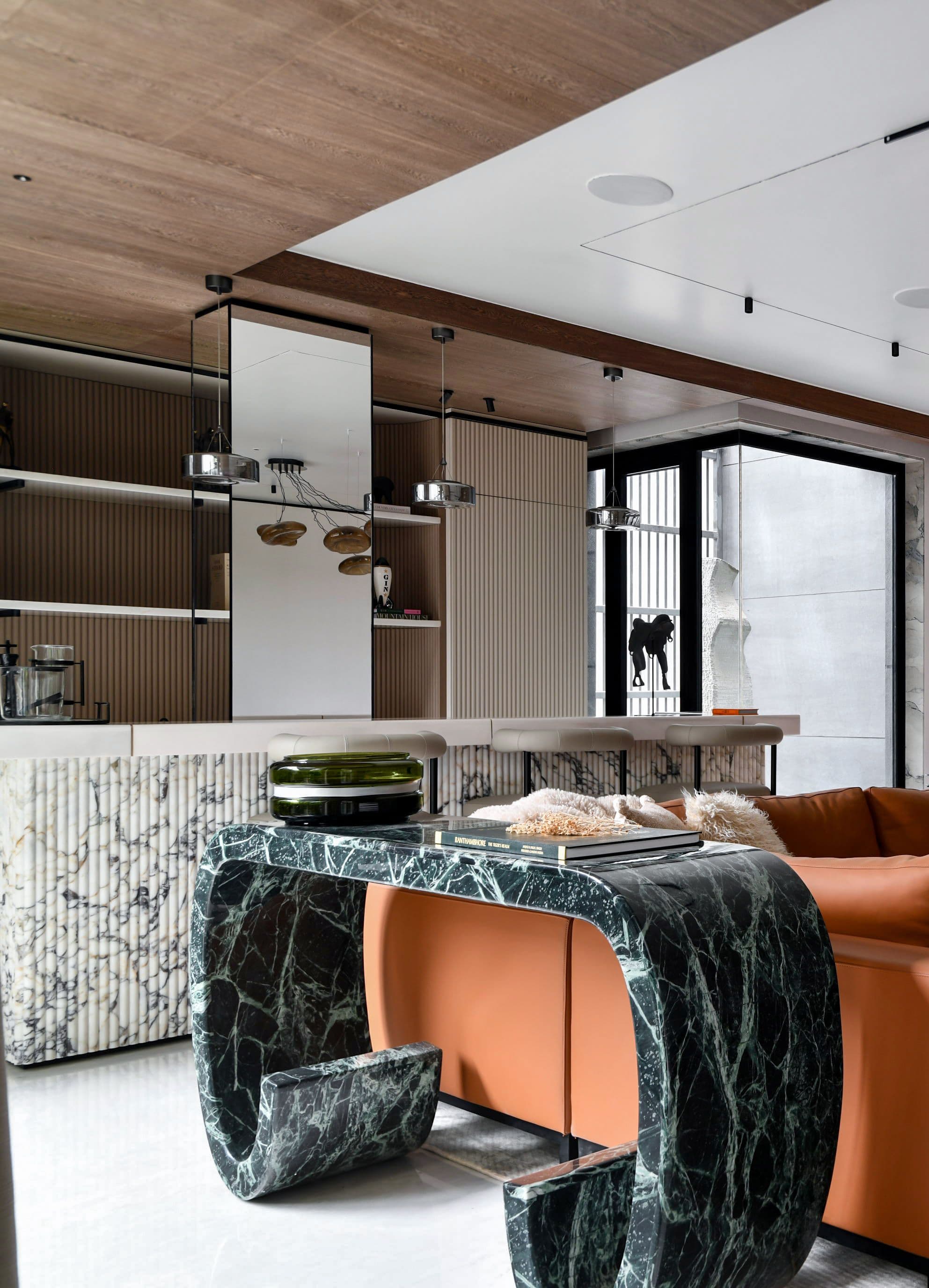 Modern luxury interior with refined Italian-inspired furniture
